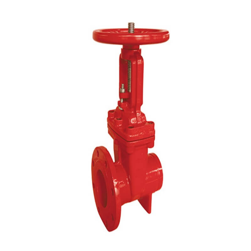 Cast Iron Grooved Flange End Resilient OS&Y Gate Valve untuk Pemadam Kebakaran