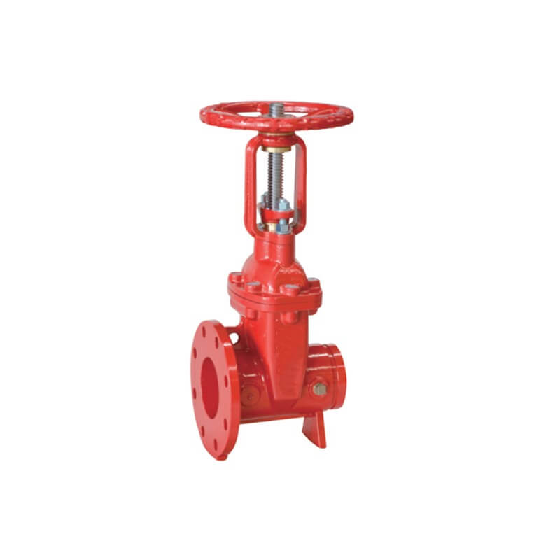 Cast Iron Grooved Flange End Resilient OS&Y Gate Valve untuk Pemadam Kebakaran